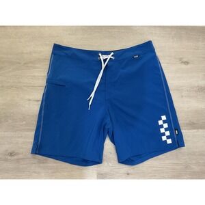 Vans Mens Blue Checkerboard Board Shorts Size 32 VN0007XR7WM Surf Swim Trunks